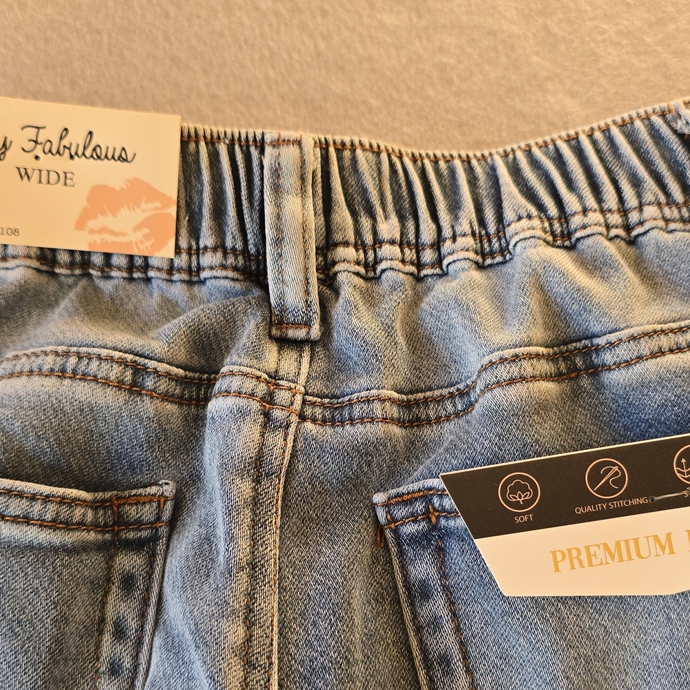 Blue Wide Leg Jeans - Picture 7 of 8